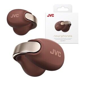 JVC Nearphones HANP1T Open Ear True Wireless Headphones Earbuds Maroon